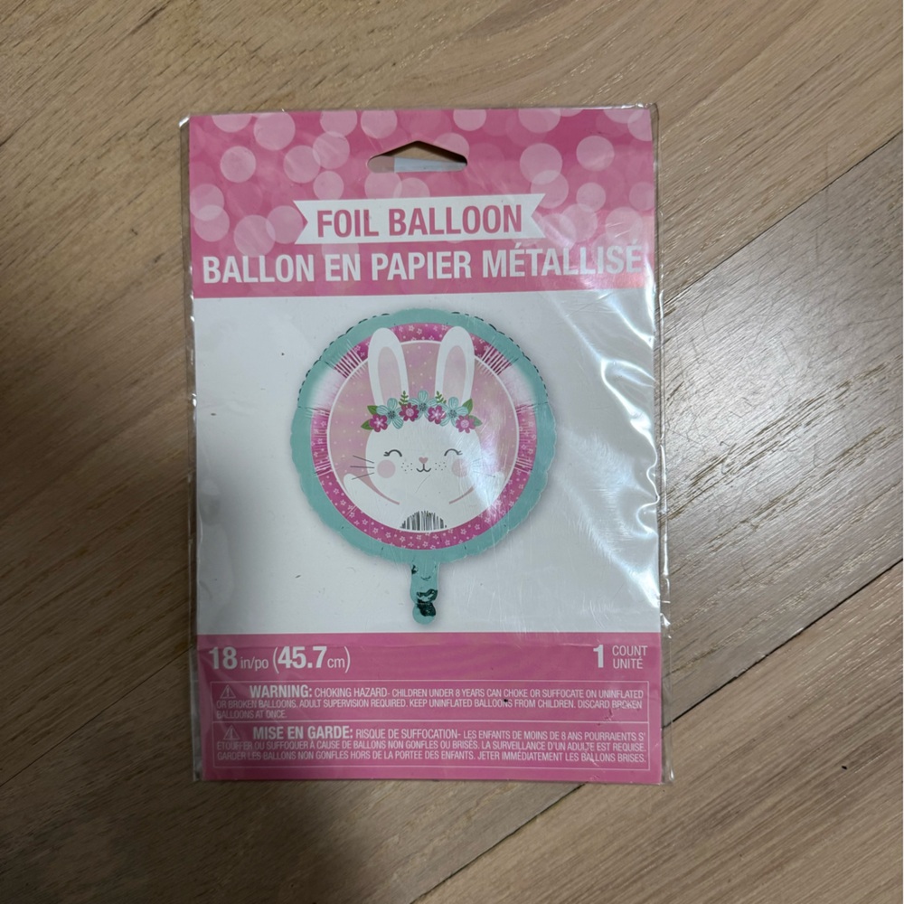 Bunny Foil Balloon with Floral Crown 18”
